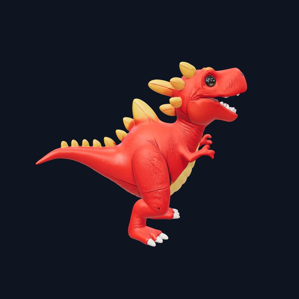 Playful Cartoon Dinosaur Model Pack